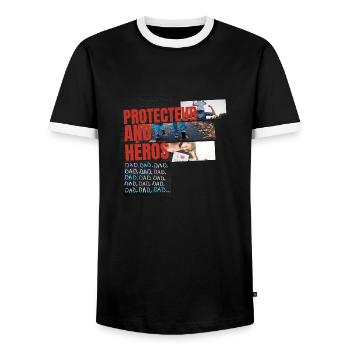 dessin de la fête des pères - T-shirt contrasté Homme - noir/blanc - Devant - AI Model Female 172 light (172cm) & AI Model Male 178 light (178cm)