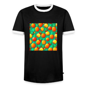 Ananas-Paradies - Männer Kontrast-T-Shirt - Schwarz/Weiß - Vorne - AI Model Female 172 light (172cm) & AI Model Male 178 light (178cm)