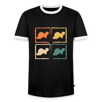 Rétro Belette Furet Amant Vintage Mignon - T-shirt contrasté Homme - noir/blanc - Devant - AI Model Female 172 light (172cm) & AI Model Male 178 light (178cm)