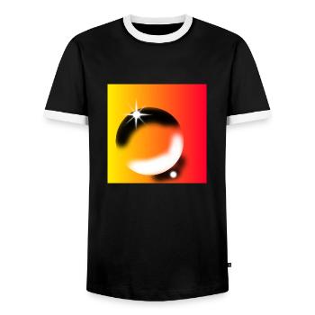 Muster - Männer Kontrast-T-Shirt - Schwarz/Weiß - Vorne - AI Model Female 172 light (172cm) & AI Model Male 178 light (178cm)