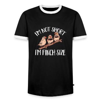 Zebra Finches Bird Zebra Finch - Men's Ringer Shirt - black/white - Front - AI Model Female 172 light (172cm) & AI Model Male 178 light (178cm)