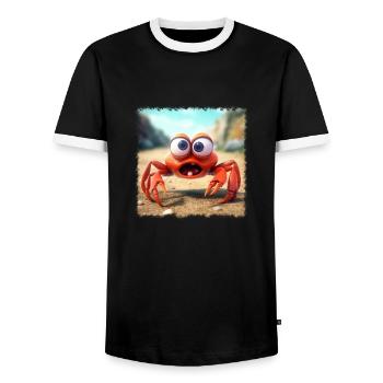 Crabe fou - T-shirt contrasté Homme - noir/blanc - Devant - AI Model Female 172 light (172cm) & AI Model Male 178 light (178cm)