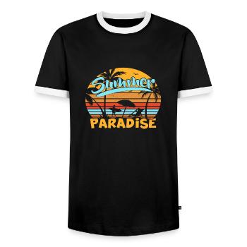 Summer Paradise - Männer Kontrast-T-Shirt - Schwarz/Weiß - Vorne - AI Model Female 172 light (172cm) & AI Model Male 178 light (178cm)