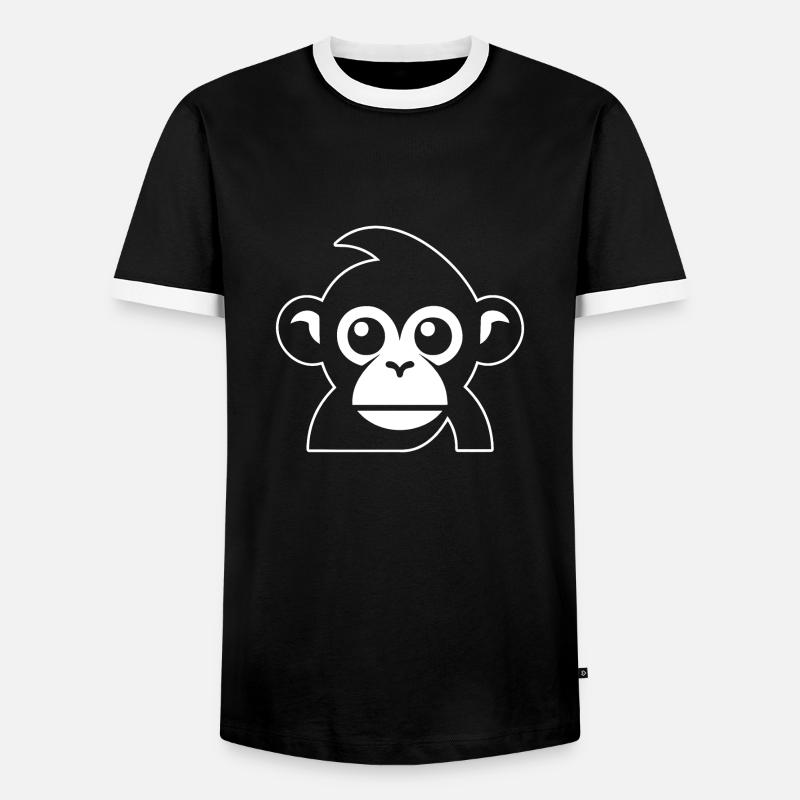 Monkey Monkey Monkey Face Jungle - Men's Ringer Shirt - black/white