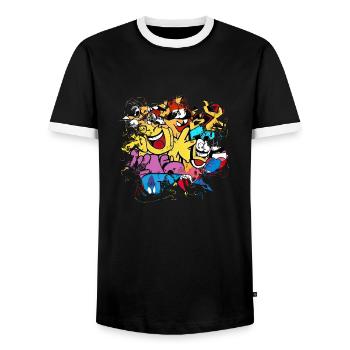 Graffiti style Splash hip hop colors painter color - Men's Ringer Shirt - black/white - Front - AI Model Female 172 light (172cm) & AI Model Male 178 light (178cm)