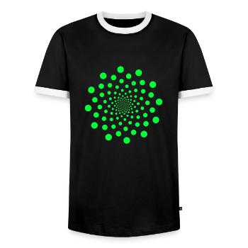 om sign chakra dot spirit infinite neon green - Men's Ringer Shirt - black/white - Front - AI Model Female 172 light (172cm) & AI Model Male 178 light (178cm)