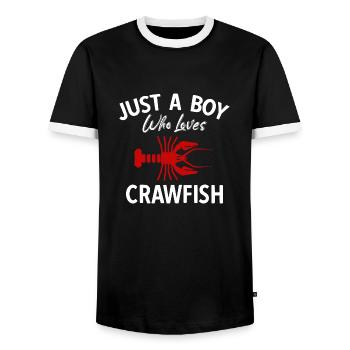 Flusskrebs Crawfish Hummer Vintage Seafood Sprüche - Männer Kontrast-T-Shirt - Schwarz/Weiß - Vorne - AI Model Female 172 light (172cm) & AI Model Male 178 light (178cm)