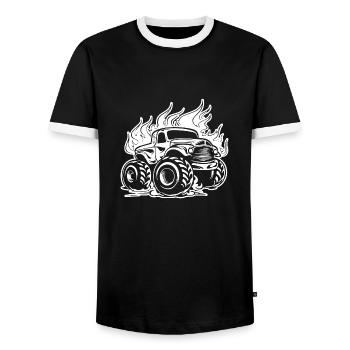 Monstertruck Monster Truck Liebhaber Fan - Männer Kontrast-T-Shirt - Schwarz/Weiß - Vorne - AI Model Female 172 light (172cm) & AI Model Male 178 light (178cm)