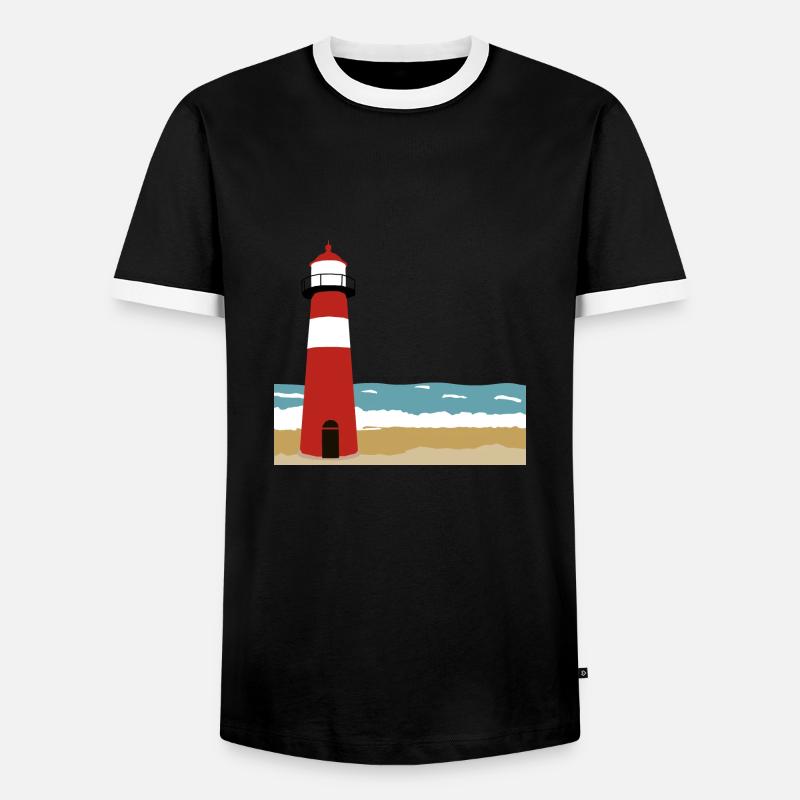 Lighthouse - Men's Ringer Shirt - black/white