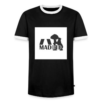 Madrid - Männer Kontrast-T-Shirt - Schwarz/Weiß - Vorne - AI Model Female 172 light (172cm) & AI Model Male 178 light (178cm)