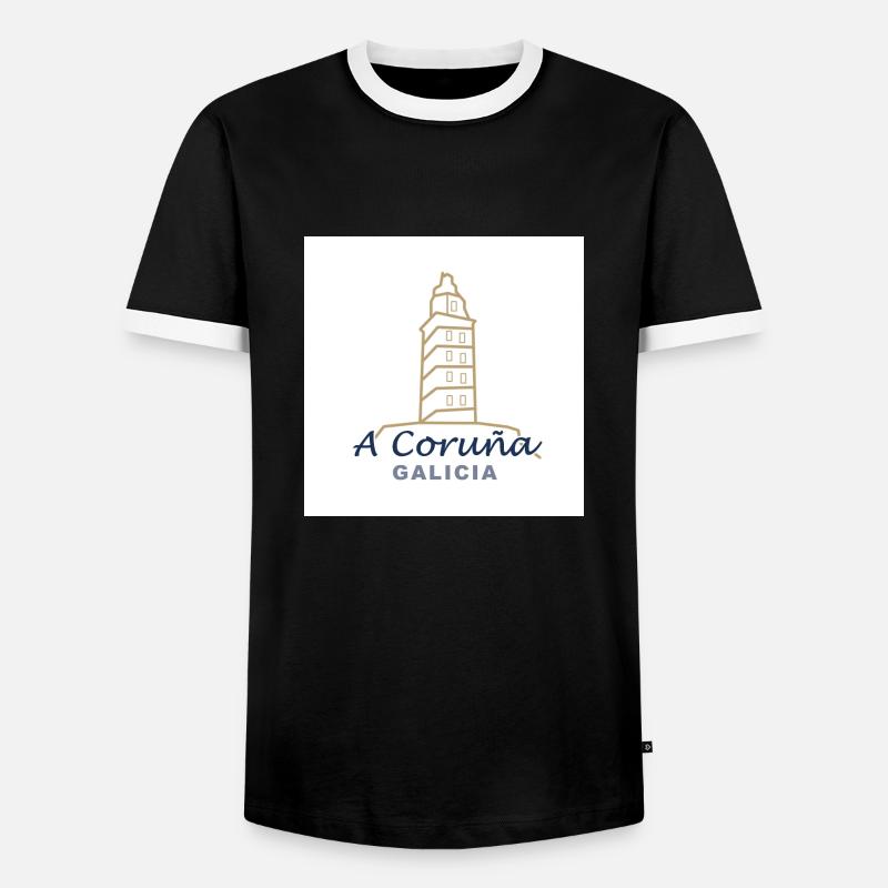 A Coruña - Men's Ringer Shirt - black/white