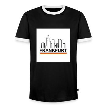 Francfort - T-shirt contrasté Homme - noir/blanc - Devant - AI Model Female 172 light (172cm) & AI Model Male 178 light (178cm)