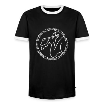weiss - Männer Kontrast-T-Shirt - Schwarz/Weiß - Vorne - AI Model Female 172 light (172cm) & AI Model Male 178 light (178cm)