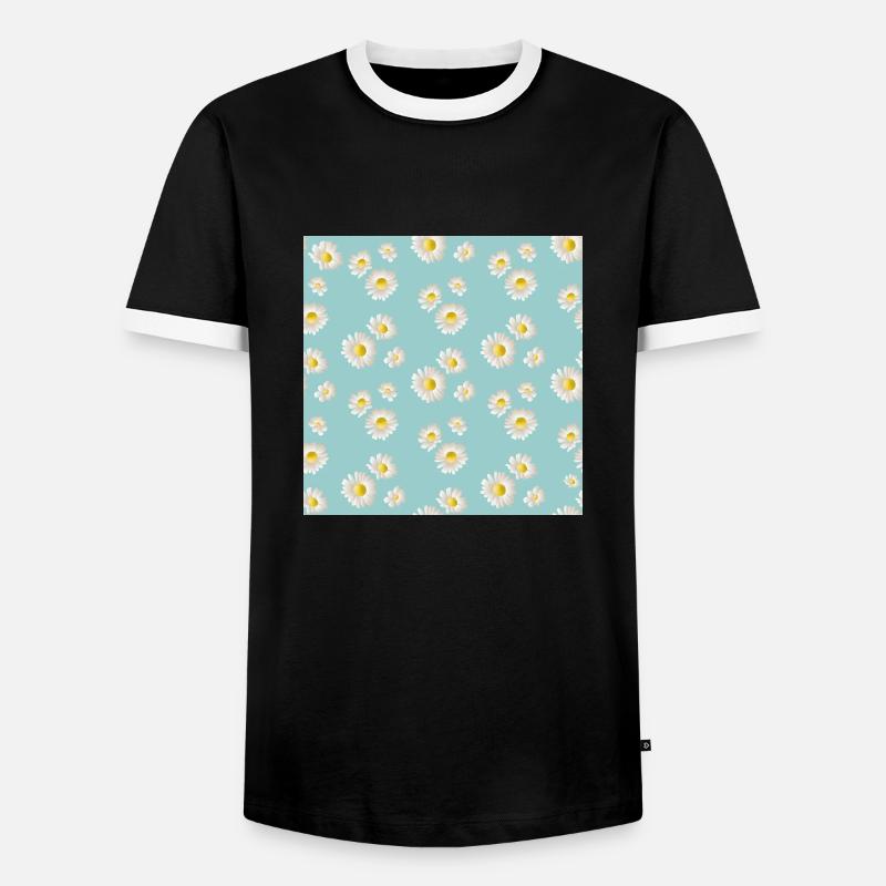 Gänseblümchen Daisy Flower - Men's Ringer Shirt - black/white