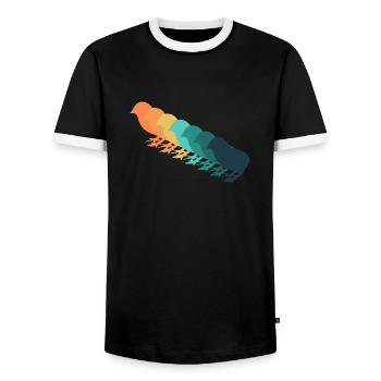 Retro-Küken - Männer Kontrast-T-Shirt - Schwarz/Weiß - Vorne - AI Model Female 172 light (172cm) & AI Model Male 178 light (178cm)