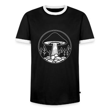 Pilz Pilzsammler Pilze Fungi - Männer Kontrast-T-Shirt - Schwarz/Weiß - Vorne - AI Model Female 172 light (172cm) & AI Model Male 178 light (178cm)