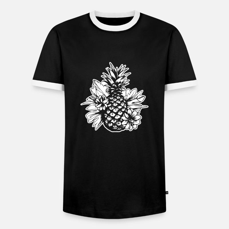 Pineapple - Men's Ringer Shirt - black/white