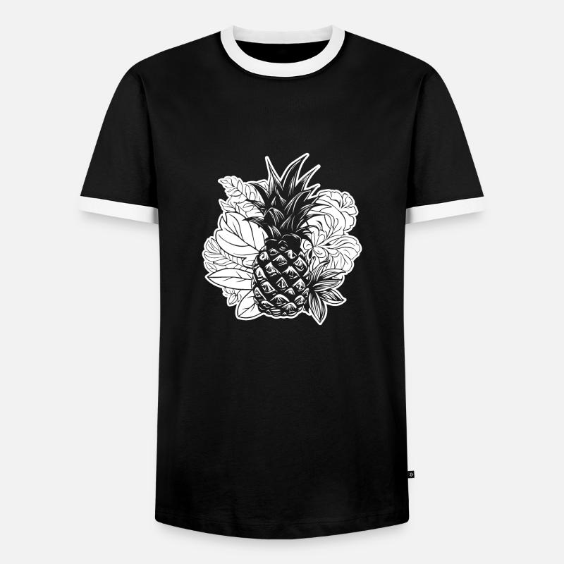 Pineapple - Men's Ringer Shirt - black/white