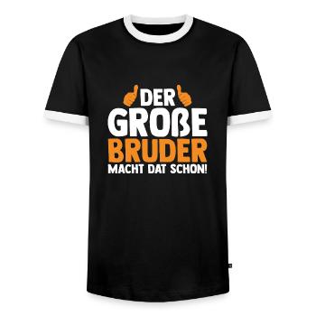 Der Großer Bruder Macht Das Schon - Männer Kontrast-T-Shirt - Schwarz/Weiß - Vorne - AI Model Female 172 light (172cm) & AI Model Male 178 light (178cm)