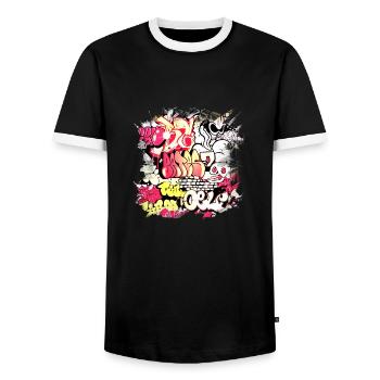 Graffiti style Splash hip hop colors painter color - Men's Ringer Shirt - black/white - Front - AI Model Female 172 light (172cm) & AI Model Male 178 light (178cm)
