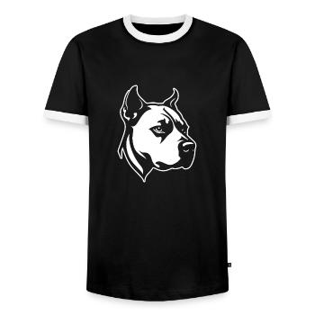Pitbull - T-shirt contrasté Homme - noir/blanc - Devant - AI Model Female 172 light (172cm) & AI Model Male 178 light (178cm)