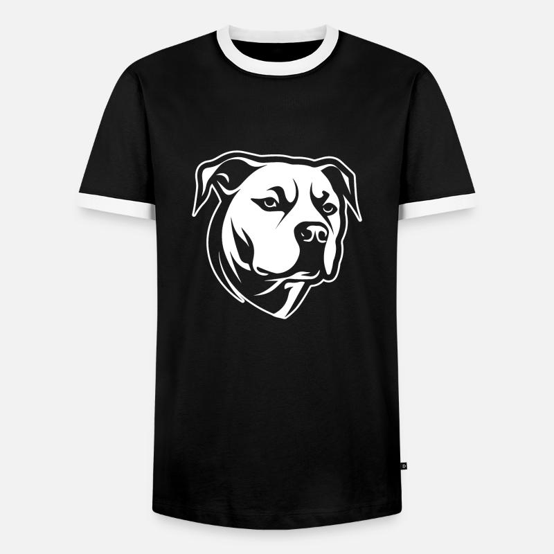 Pitbull - Männer Kontrast-T-Shirt - Schwarz/Weiß