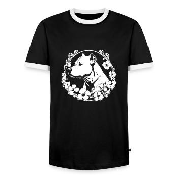 Pitbull - T-shirt contrasté Homme - noir/blanc - Devant - AI Model Female 172 light (172cm) & AI Model Male 178 light (178cm)