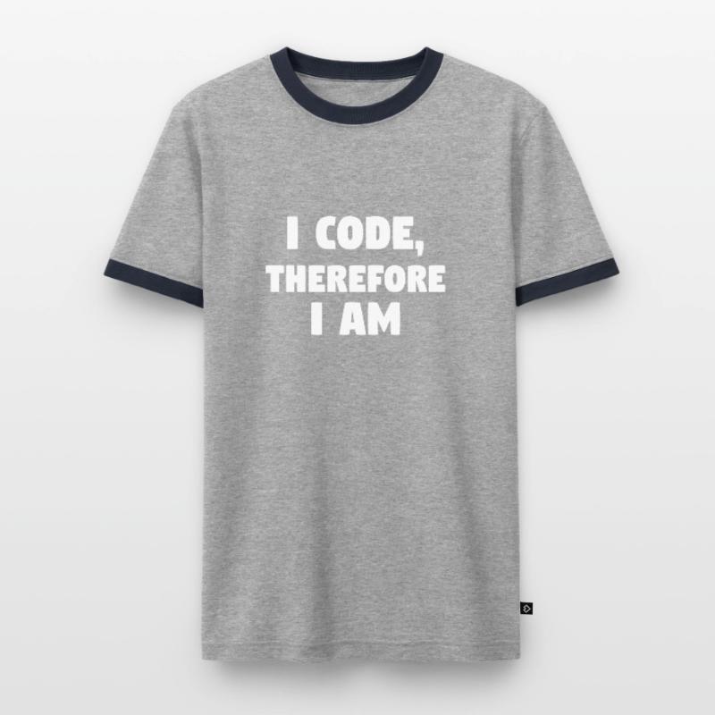 I Code, Therefore I Am! #ProgrammingLife Männer Kontrast-T-Shirt