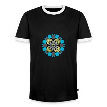 C019BA18 2317 48FC 9A2D 88FAE53A2D3F - T-shirt contrasté Homme - noir/blanc - Devant - AI Model Female 172 light (172cm) & AI Model Male 178 light (178cm)