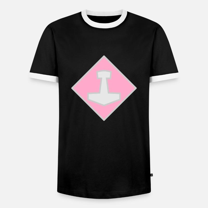 Mjölnir - Männer Kontrast-T-Shirt - Schwarz/Weiß