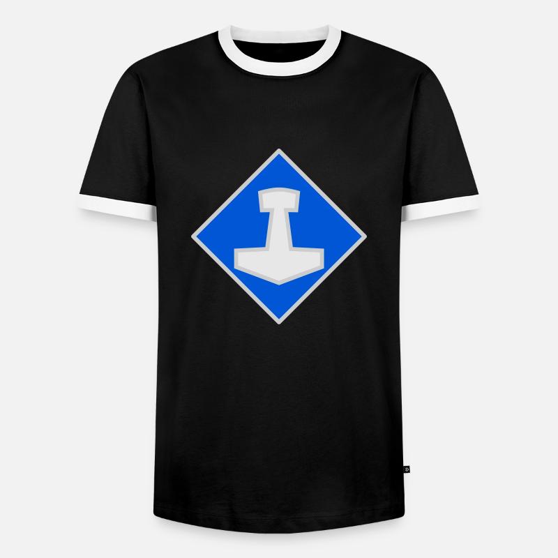 Mjölnir - Männer Kontrast-T-Shirt - Schwarz/Weiß