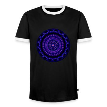 Mantra 1 - Männer Kontrast-T-Shirt - Schwarz/Weiß - Vorne - AI Model Female 172 light (172cm) & AI Model Male 178 light (178cm)