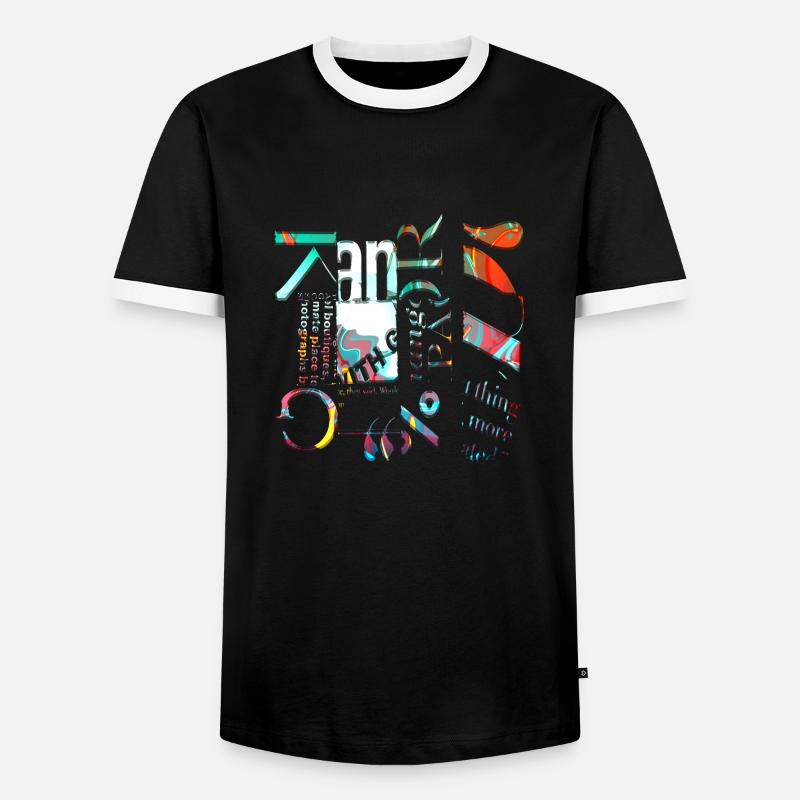 Zeitungsausschnitte Scrapbook Zeitschriften Alphabet Code - Männer Kontrast-T-Shirt - Schwarz/Weiß