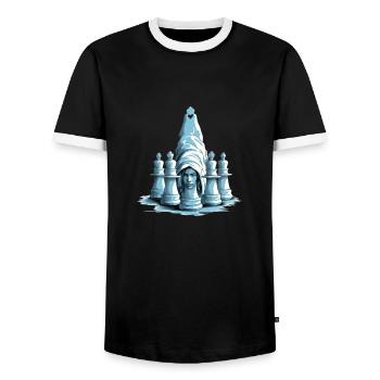 Laurent als Stück verkleidet - Männer Kontrast-T-Shirt - Schwarz/Weiß - Vorne - AI Model Female 172 light (172cm) & AI Model Male 178 light (178cm)