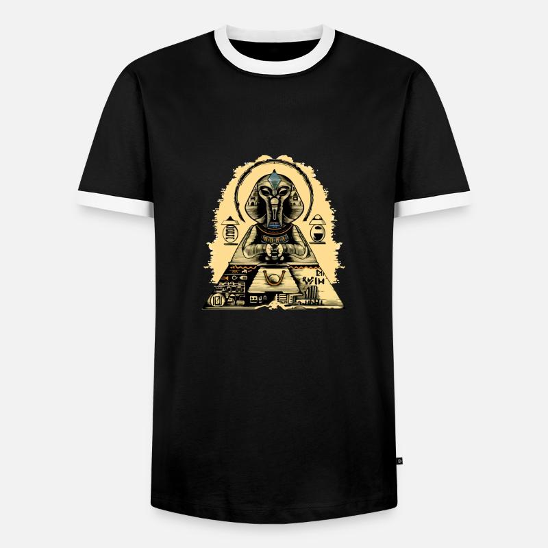 Sphinx Alien Nr. 2 - Männer Kontrast-T-Shirt - Schwarz/Weiß
