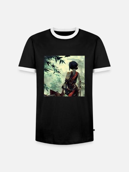 Bamboo Girl - Männer Kontrast-T-Shirt - Schwarz/Weiß
