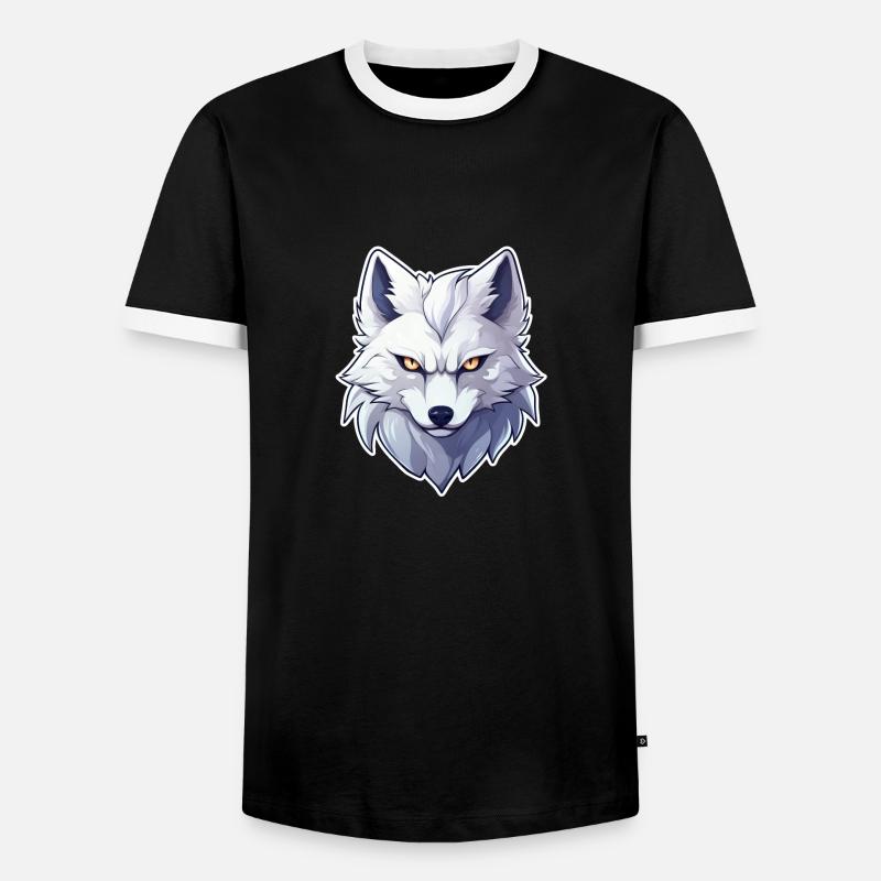 Wolf Anime - Men's Ringer Shirt - black/white