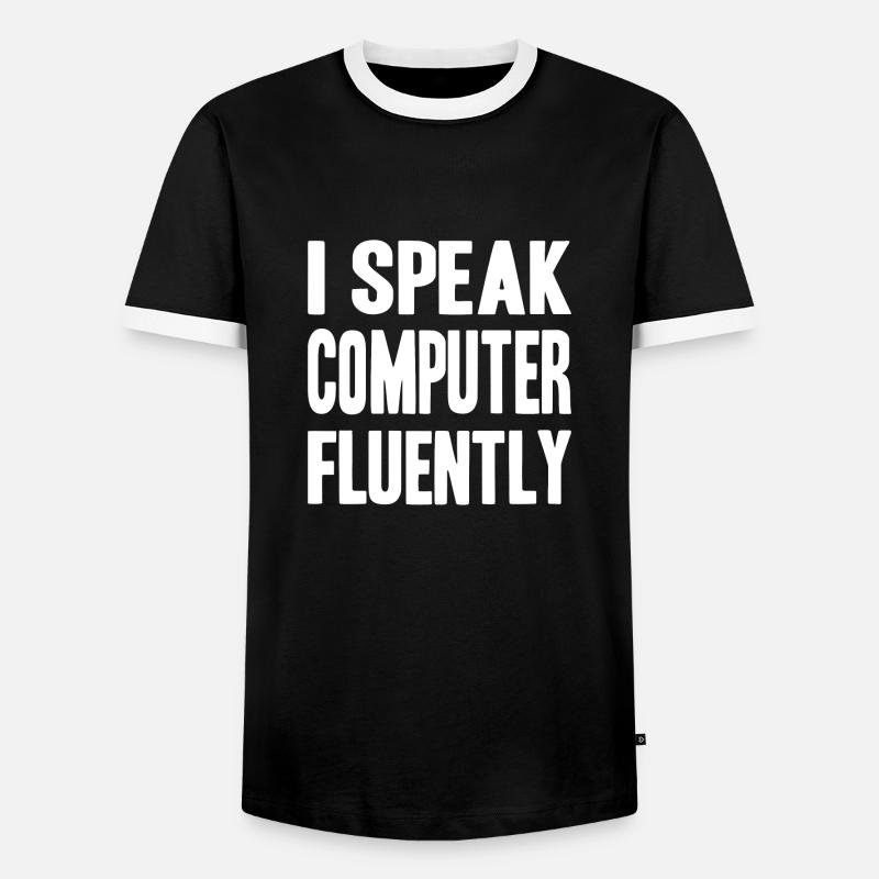 I speak computer fluently - Männer Kontrast-T-Shirt - Schwarz/Weiß