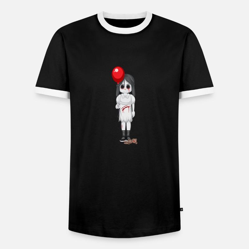 Mädchen Horror 5 - Männer Kontrast-T-Shirt - Schwarz/Weiß
