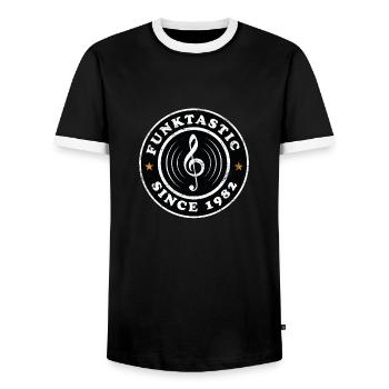 Millésime 1982 - T-shirt contrasté Homme - noir/blanc - Devant - AI Model Female 172 light (172cm) & AI Model Male 178 light (178cm)