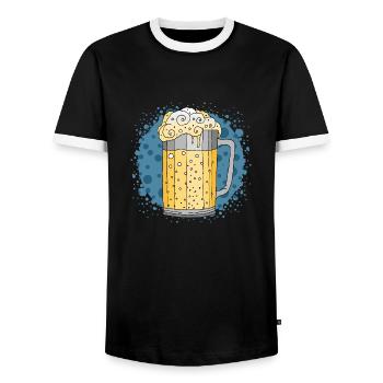 Mug - T-shirt contrasté Homme - noir/blanc - Devant - AI Model Female 172 light (172cm) & AI Model Male 178 light (178cm)