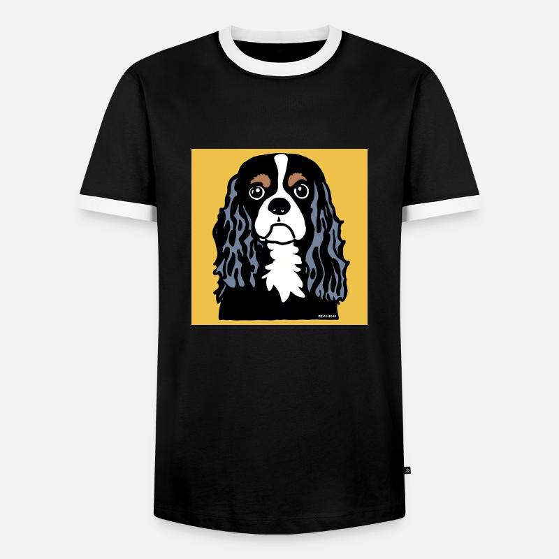 Cavalier King Charles Spaniel Doodle - Männer Kontrast-T-Shirt - Schwarz/Weiß