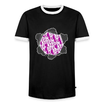 Jokes Birthday Present Idea Life Statement - Men's Ringer Shirt - black/white - Front - AI Model Female 172 light (172cm) & AI Model Male 178 light (178cm)