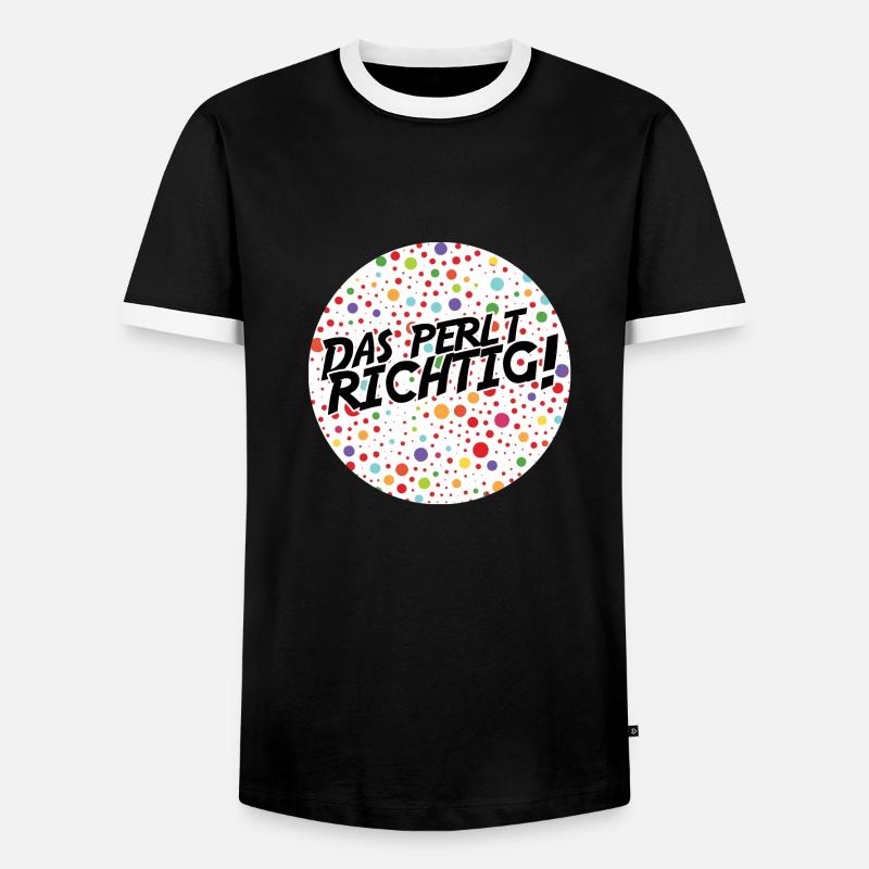 perlt2 - Männer Kontrast-T-Shirt - Schwarz/Weiß