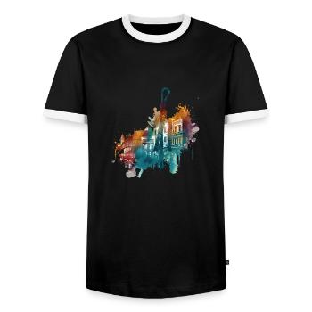 New Orleans ist eine Stadt im Süden der USA - Männer Kontrast-T-Shirt - Schwarz/Weiß - Vorne - AI Model Female 172 light (172cm) & AI Model Male 178 light (178cm)