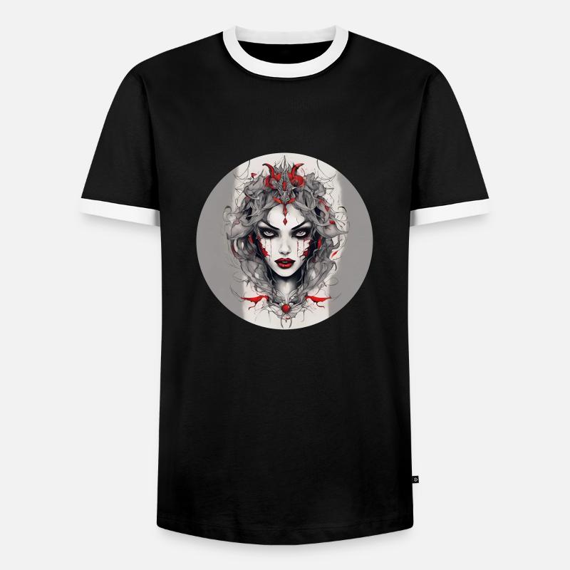 Vampire Gril - Männer Kontrast-T-Shirt - Schwarz/Weiß