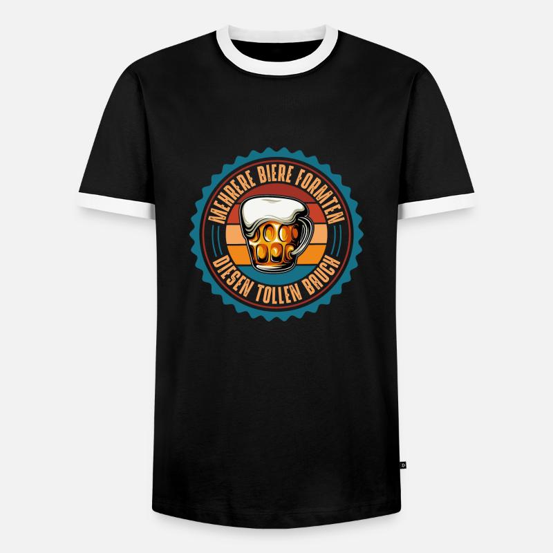 Bier - Männer Kontrast-T-Shirt - Schwarz/Weiß