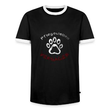 Pflegestellenversager - Männer Kontrast-T-Shirt - Schwarz/Weiß - Vorne - AI Model Female 172 light (172cm) & AI Model Male 178 light (178cm)