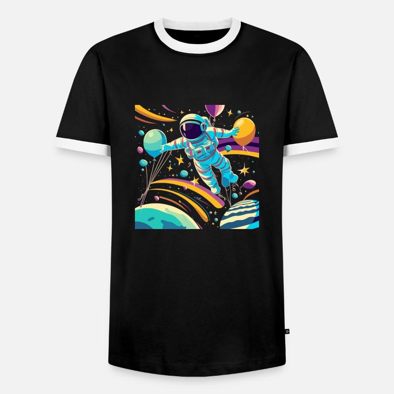 Astronaut - Männer Kontrast-T-Shirt - Schwarz/Weiß