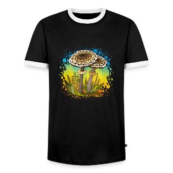 Pilze - Männer Kontrast-T-Shirt - Schwarz/Weiß - Vorne - AI Model Female 172 light (172cm) & AI Model Male 178 light (178cm)